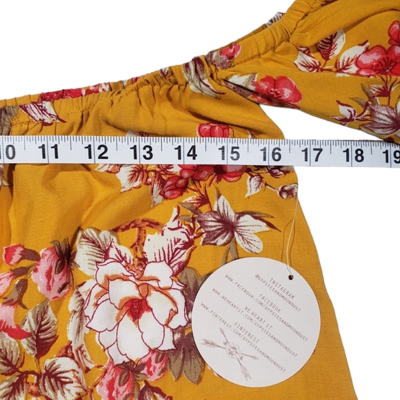 Gypsies & Moondust Off The Shoulder Strapless Floral NWT Shirt Size Small - Picture 12 of 12